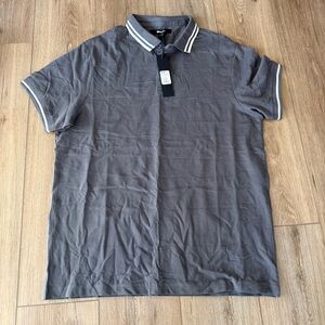 Nova Men Charcoal Polo Shirt Size Large Short Sleeve NWT Classic Fit